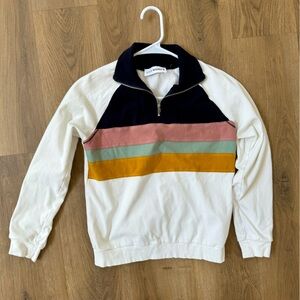 Light weight pullover sweater with collar and half zipper